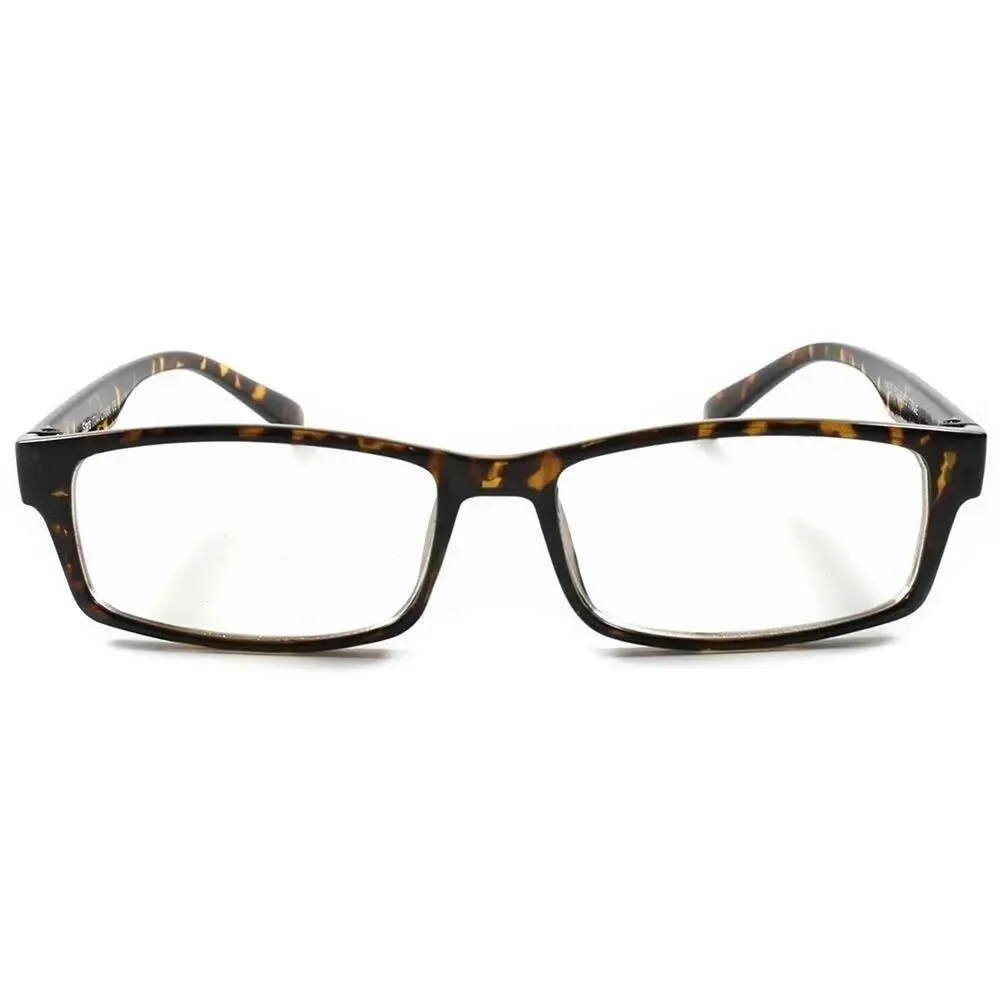Black Tortoise Rectangle Clear Lens Fashion Glasses Unisex